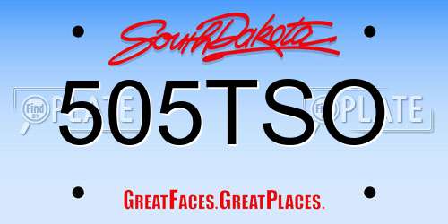 505TSO South Dakota License Plate
