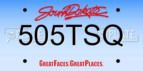 505TSQ South Dakota License Plate