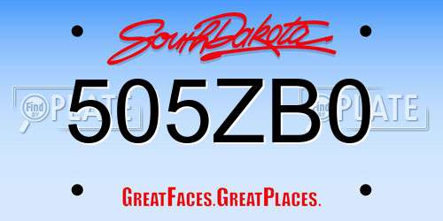 505ZB0 South Dakota License Plate