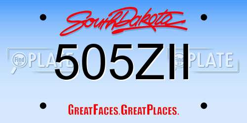 505ZII South Dakota License Plate