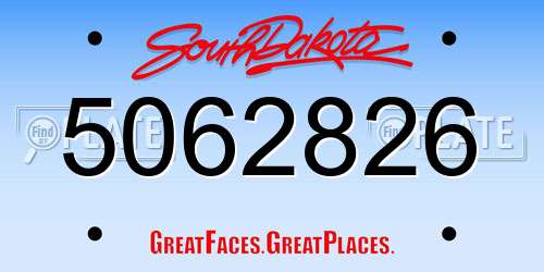 5062826 South Dakota License Plate