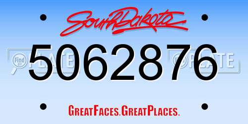 5062876 South Dakota License Plate