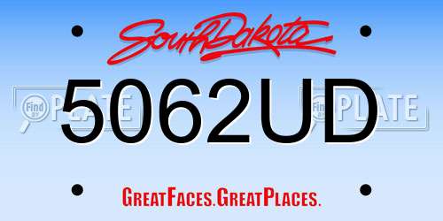 5062UD South Dakota License Plate