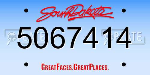 5067414 South Dakota License Plate