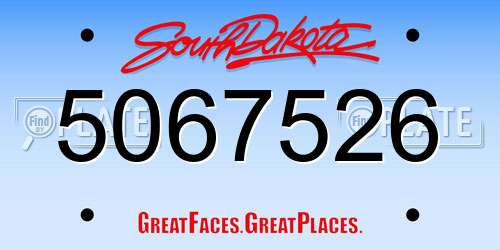 5067526 South Dakota License Plate