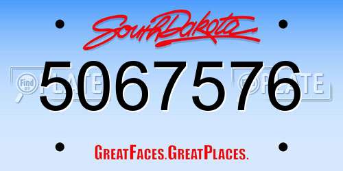 5067576 South Dakota License Plate