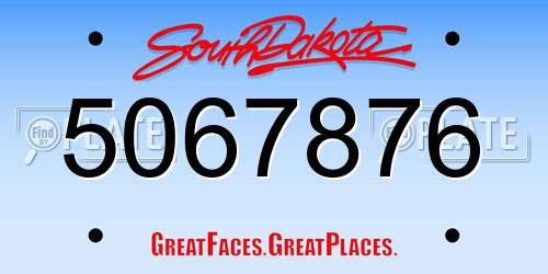 5067876 South Dakota License Plate