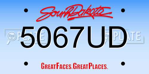 5067UD South Dakota License Plate