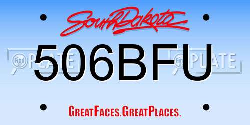 506BFU South Dakota License Plate