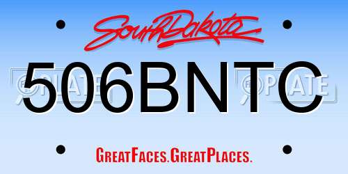 506BNTC South Dakota License Plate