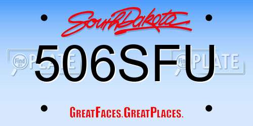 506SFU South Dakota License Plate