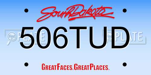 506TUD South Dakota License Plate