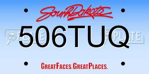 506TUQ South Dakota License Plate