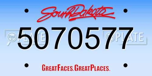 5070577 South Dakota License Plate