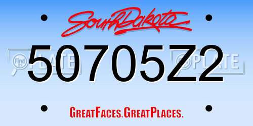 50705Z2 South Dakota License Plate