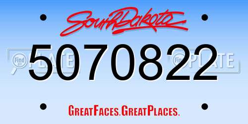5070822 South Dakota License Plate