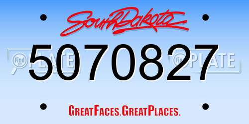 5070827 South Dakota License Plate