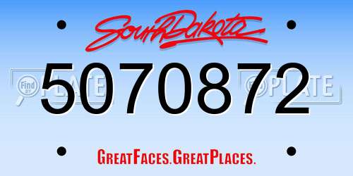 5070872 South Dakota License Plate