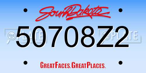 50708Z2 South Dakota License Plate