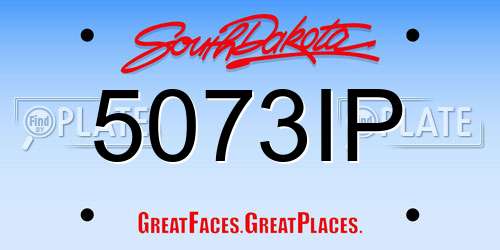 5073IP South Dakota License Plate