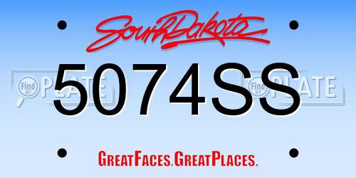 5074SS South Dakota License Plate