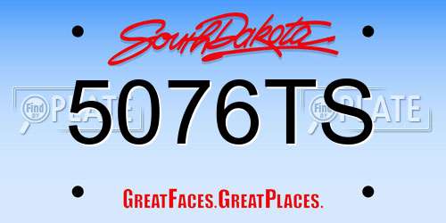 5076TS South Dakota License Plate
