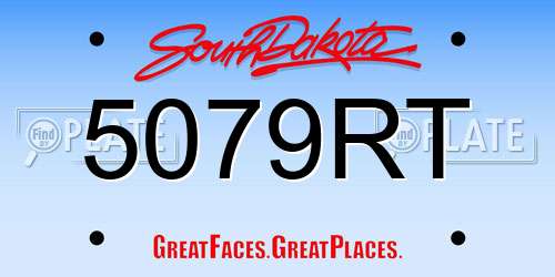 5079RT South Dakota License Plate