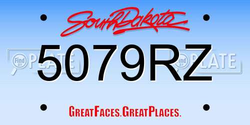 5079RZ South Dakota License Plate