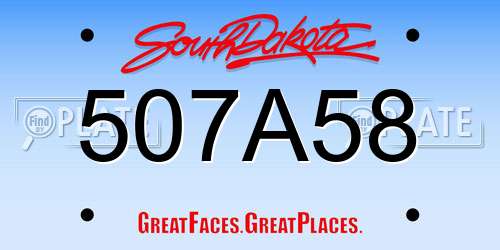 507A58 South Dakota License Plate