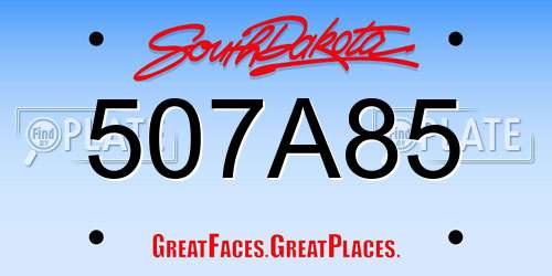 507A85 South Dakota License Plate