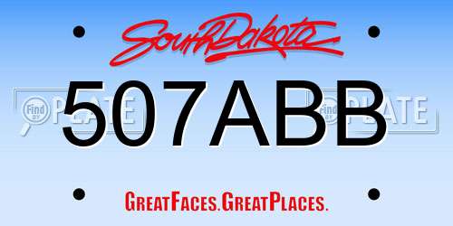 507ABB South Dakota License Plate