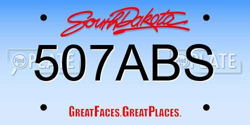 507ABS South Dakota License Plate