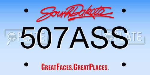 507ASS South Dakota License Plate