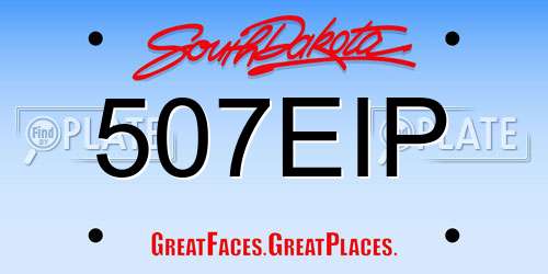 507EIP South Dakota License Plate