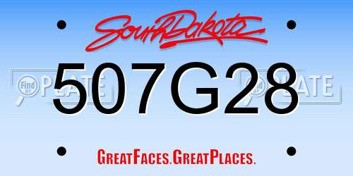 507G28 South Dakota License Plate