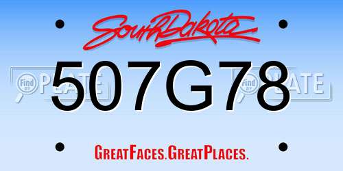 507G78 South Dakota License Plate