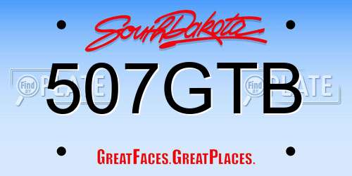 507GTB South Dakota License Plate