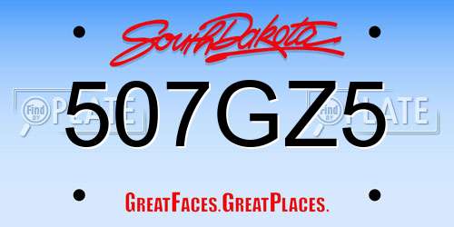 507GZ5 South Dakota License Plate