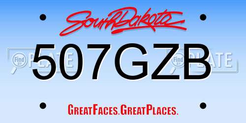 507GZB South Dakota License Plate