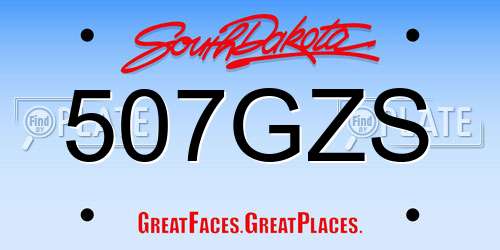 507GZS South Dakota License Plate