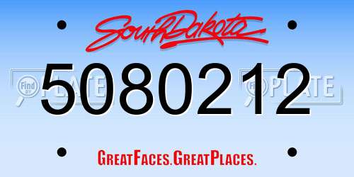 5080212 South Dakota License Plate