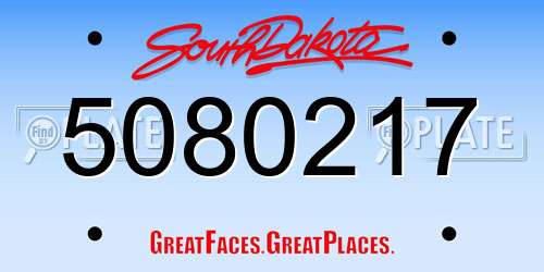 5080217 South Dakota License Plate