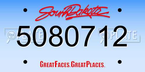 5080712 South Dakota License Plate