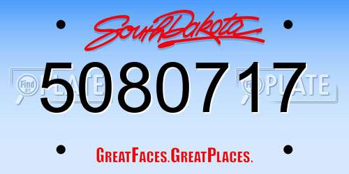 5080717 South Dakota License Plate