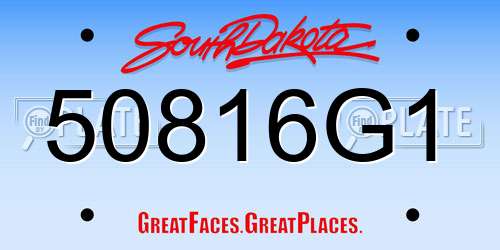 50816G1 South Dakota License Plate