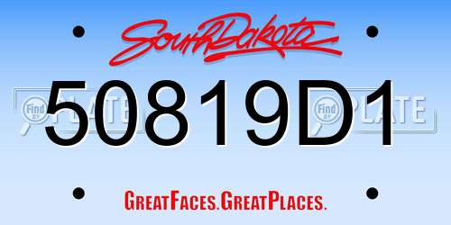 50819D1 South Dakota License Plate