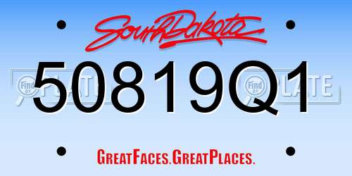 50819Q1 South Dakota License Plate
