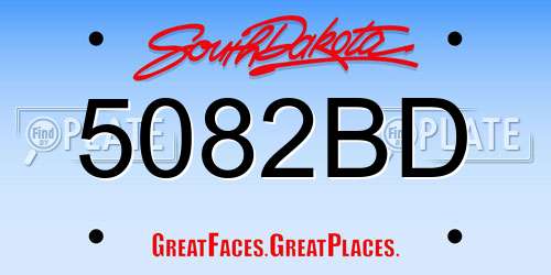 5082BD South Dakota License Plate