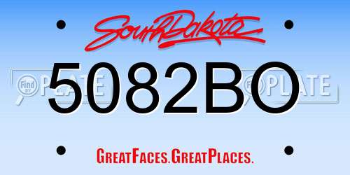 5082BO South Dakota License Plate