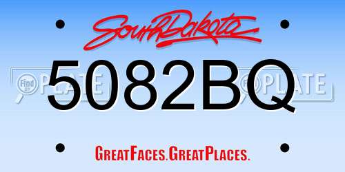 5082BQ South Dakota License Plate
